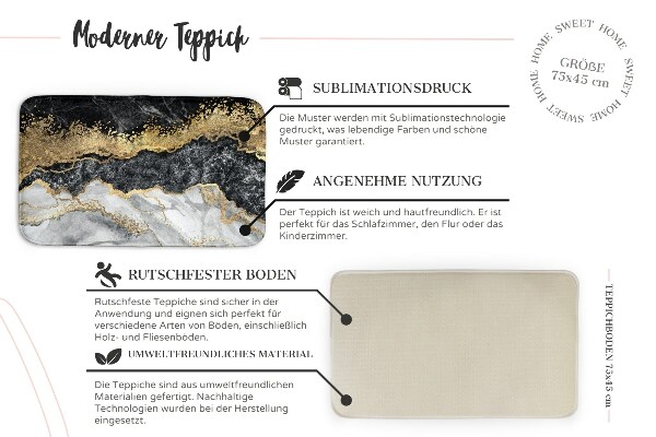 Teppich Gemusterte Bodenfliesen