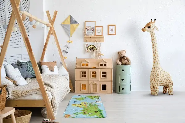 Kinderteppich Welttierkarte