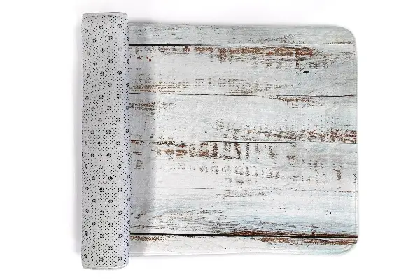 Teppich Holzbretter weiß