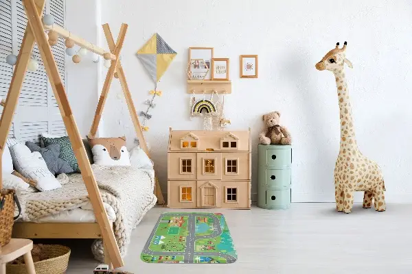 Kinderteppich Stadt mit Straßen