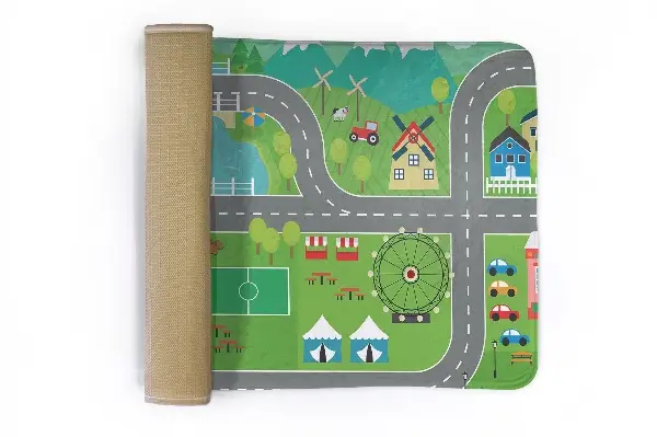 Kinderteppich Stadt mit Straßen