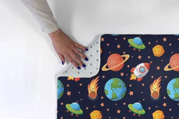 Kinderteppich Weltraum und Raketen