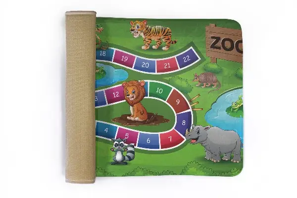 Kinderteppich Zoo-Brettspiel