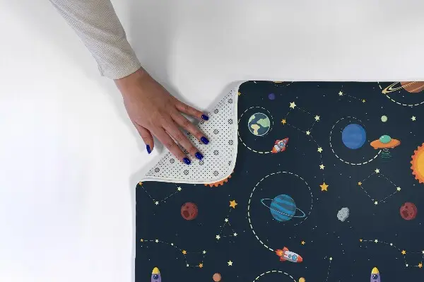 Kinderteppich Weltraum und Raketen