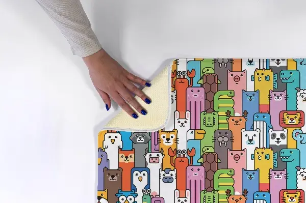 Kinderteppich Bunte Cartoon-Tiere