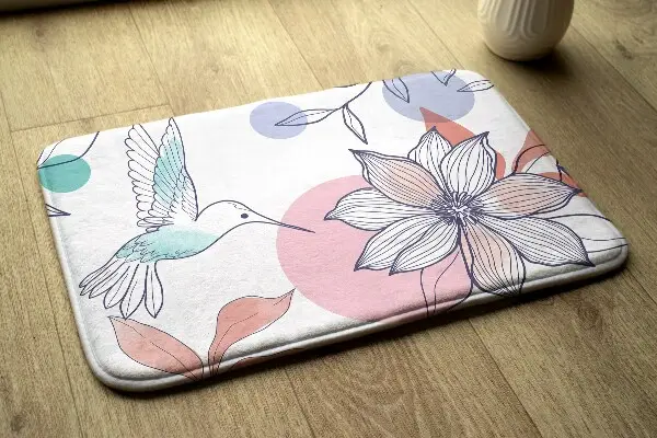 Kinderteppich Kolibri und Blume