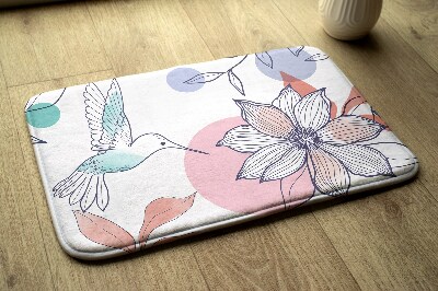 Kinderteppich Kolibri und Blume