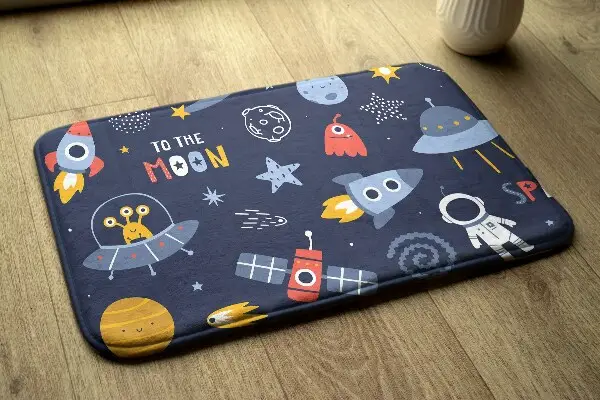 Kinderteppich Weltraum und Raketen