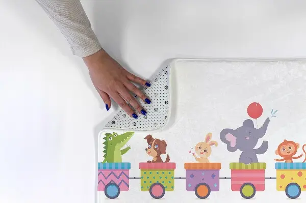 Kinderteppich Tiere in einem Zug