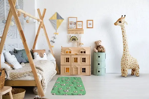Kinderteppich Fußbälle-Muster