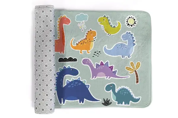 Kinderteppich Farbige Dinosaurier