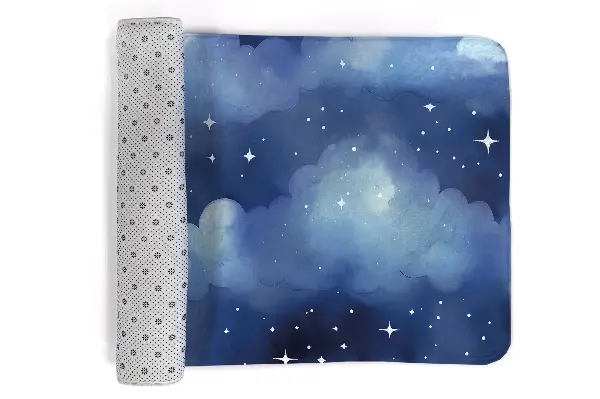 Kinderteppich Wolken und Sterne