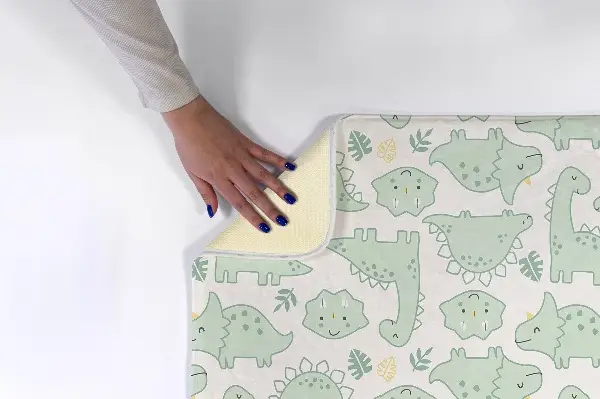 Kinderteppich Dinosaurier und Blätter