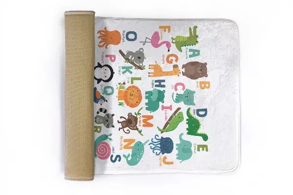 Kinderteppich Alphabet mit Tieren