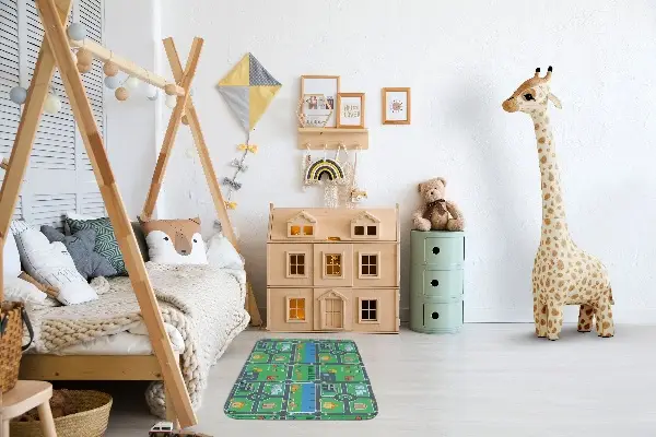 Kinderteppich Stadt mit Straßen Straßen