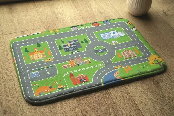 Kinderteppich Stadt mit Straßen
