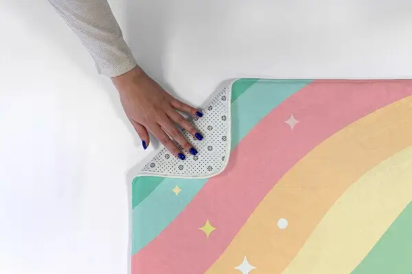 Kinderteppich Bunte Regenbogenwellen