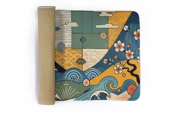 kleiner Teppich Wellen Japanische Kunst