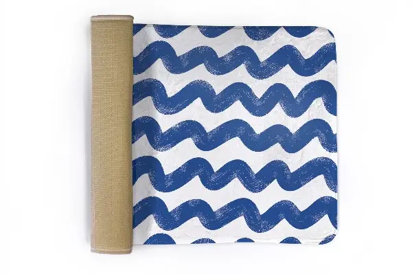 kleiner Teppich Blaue Wellen