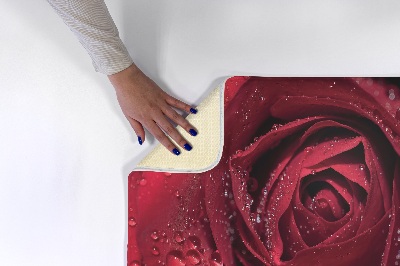 kleiner Teppich Rote Rose mit Tropfen