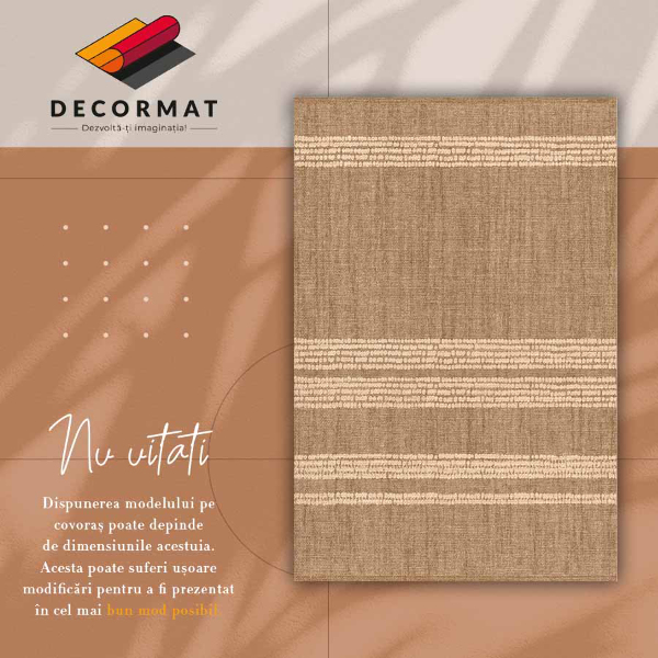 Vinyl teppich läufer Beige in einem Linien
