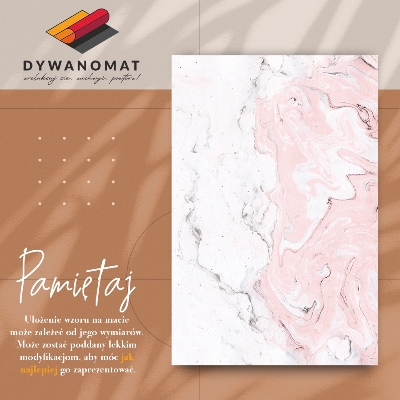 Vinyl teppich läufer Weißer und rosafarbener Marmor