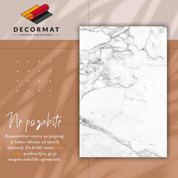 Teppich pvc Schwarzweiss-Marmorbeschaffenheit
