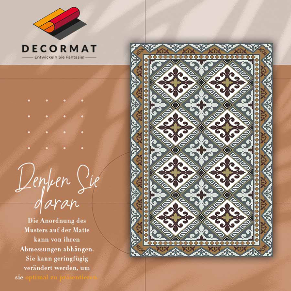 Vinyl teppich läufer Geometrische Blumen