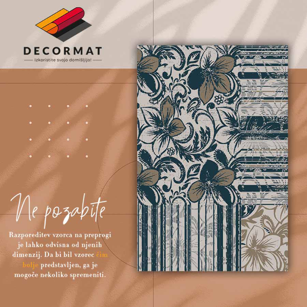 Vinyl teppich Blumen und Linien