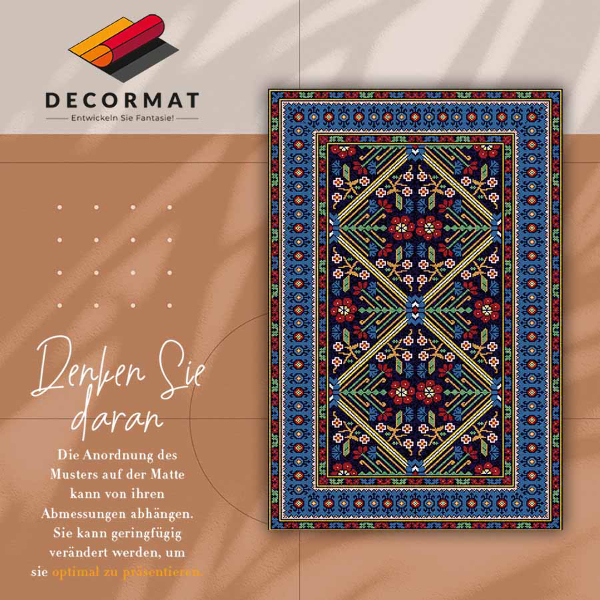 Teppich auf pvc Geometrische Retro-Blumen