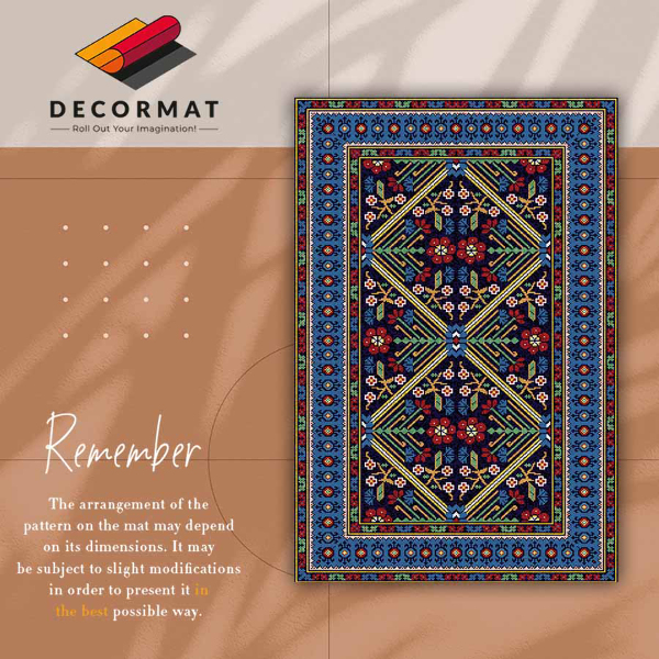 Teppich auf pvc Geometrische Retro-Blumen