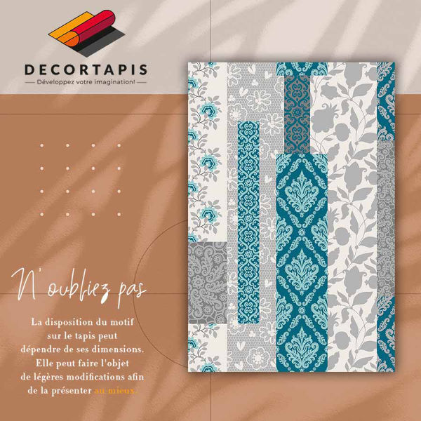 Teppich auf pvc Mosaikblumen