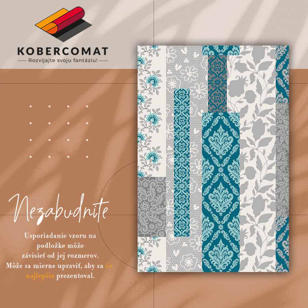 Teppich auf pvc Mosaikblumen