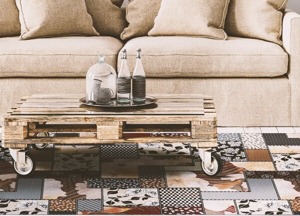 Vinyl teppich Blumenboho-Muster
