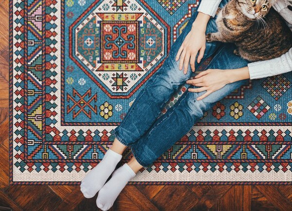 Teppich auf pvc Klassisches Mosaik