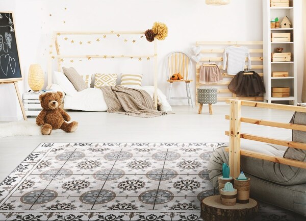 Teppich auf pvc Florale Kreise