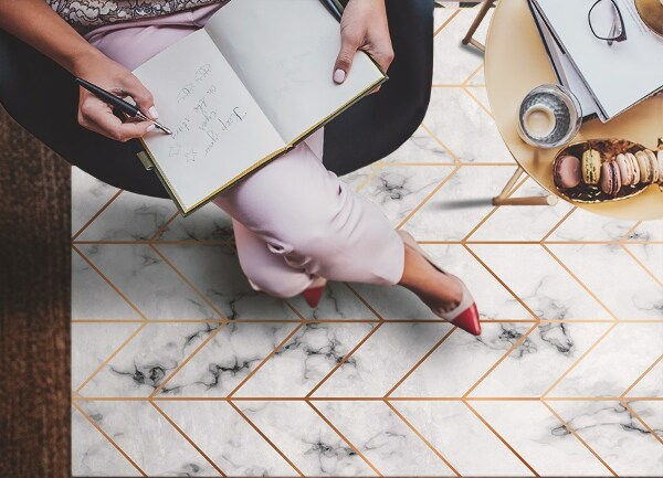 Vinyl teppich Herringbone-Marmor