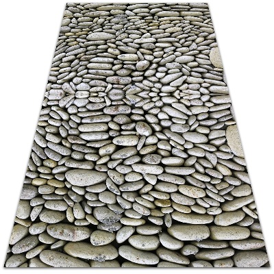 Teppich auf pvc Kieselsteine