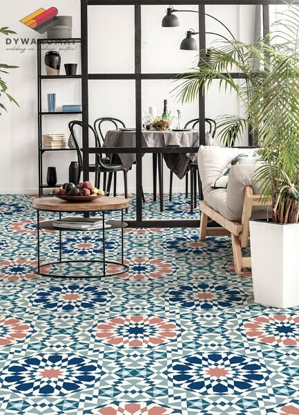 Teppich auf pvc Marokkanische Geometrie