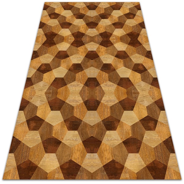 Teppich auf pvc Parkettgeometrie