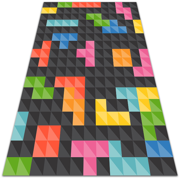 Vinyl teppich läufer Tetris Cubes
