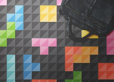 Vinyl teppich läufer Tetris Cubes
