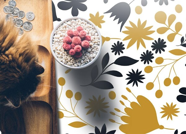 Vinyl teppich läufer Blume