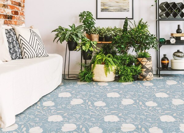Teppich auf pvc Stängel und Knospen