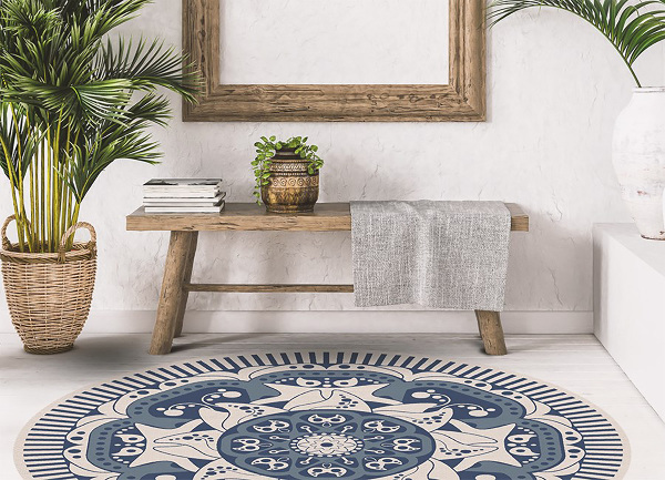Runde vinyl teppich Blumenmandala