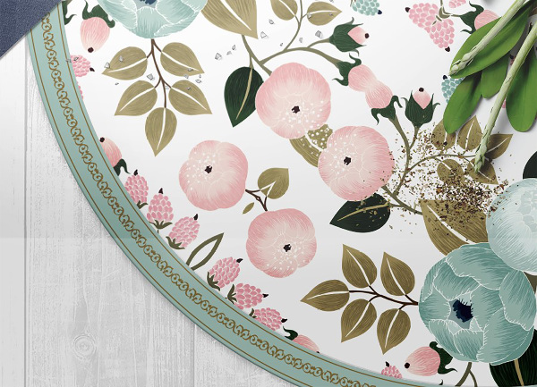 Runde teppich pvc Blume