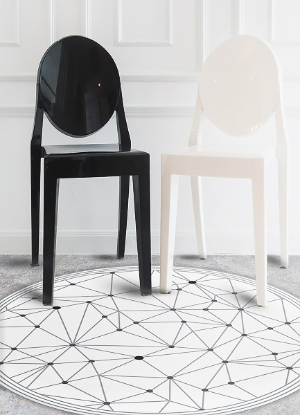 Runde teppich auf pvc Geometrisches Gitter