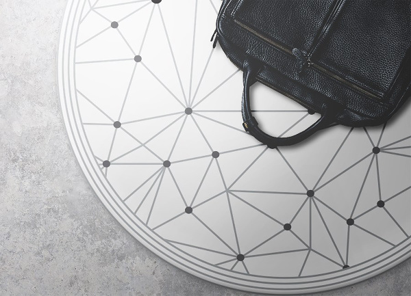 Runde teppich auf pvc Geometrisches Gitter