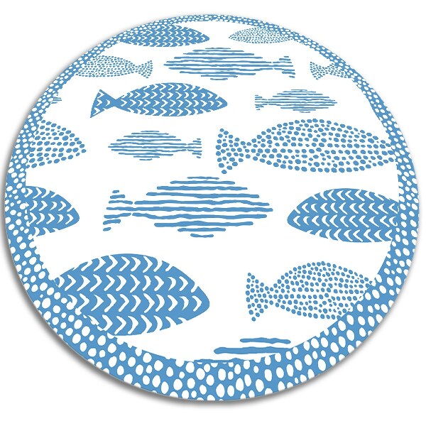 Runder vinyl teppich läufer Fisch