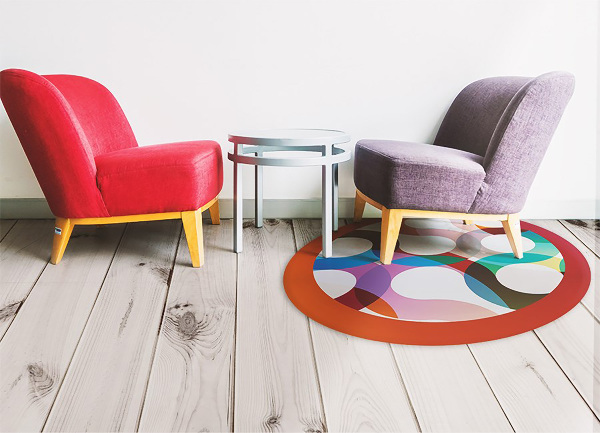Runder vinyl teppich Abstrakte Formen